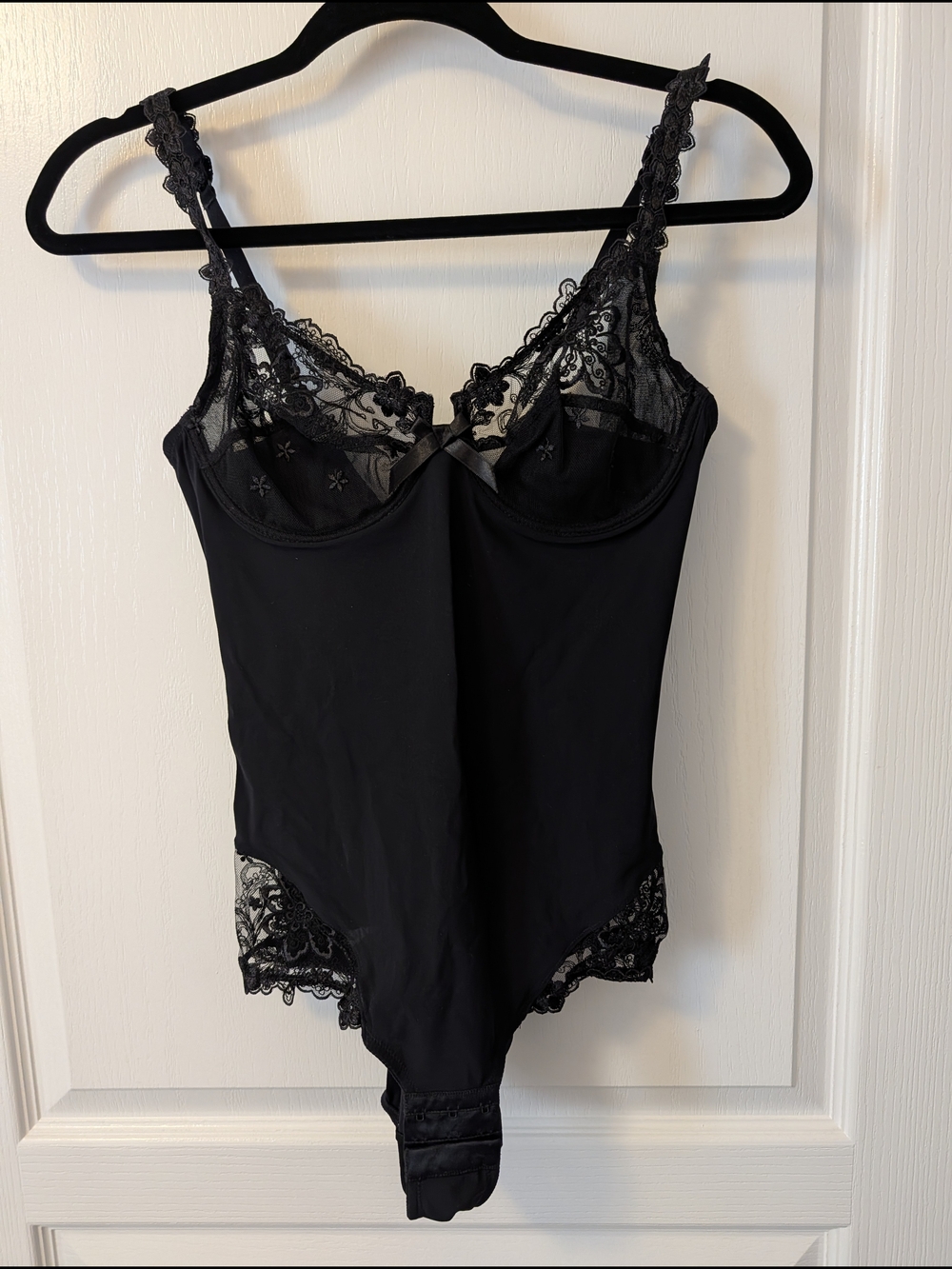 Black Lace Underwire Bodysuit - Women's Intimates